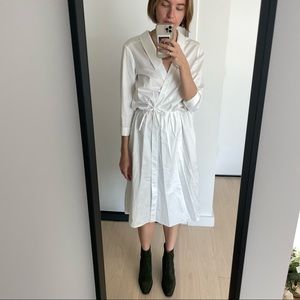 JIL SANDER Navy white cotton dress NEW